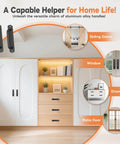 5.7 Inch Aluminum Sliding Barn Door Handle Set For Cabinets And Closets Sturdy Build Cabinet Pull For Drawers Garage Fence And Bunk Bed Safe Handrail With Comfortable Grip Rust Resistant And Long Lasting Black 2 Pack installed on cabinets and drawers in a home setting