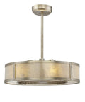 Slick Mid Century Modern Fandelier Ceiling Fan With Remote Control Mica Drum Pendant Light Silver Dust Finish Six Light Rad Top Rated Fixture Sweet Home Decor Vibe - Silver drum light with remote control.