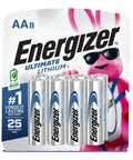 Top Shelf Lithium AA Batteries 8 Pack Leak Proof Powerhouse Handles Freezing Cold Sweltering Heat With Serious Endurance And Steady 1.5V Kick For Cameras Tools And Outdoor Tech Adventures on a vibrant packaging with cartoon rabbit.