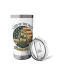 Patriotic 1776 Pride Insulated Double Wall Stainless Steel Tumbler with Retro Sailboat US Flag Design, BPA-free lid