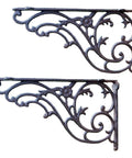 Premium Heavy Duty Cast Iron Wall Mount Shelf Brackets For Floating Shelves Rustic Industrial Triangle Corner Supports With Screws, ornate design.