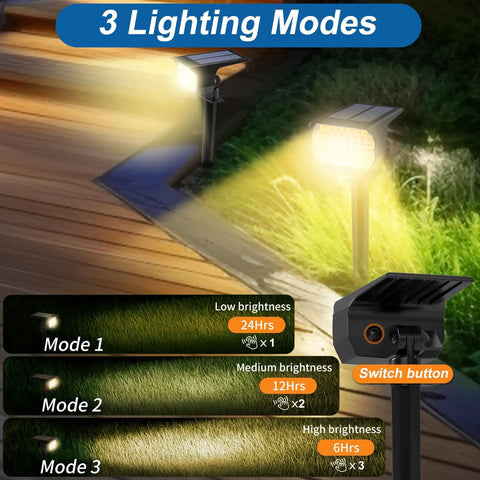 Heavy Duty Solar Spot Lights Outdoor Waterproof 12 Pack Warm White Landscape Illuminators Featuring 46 High Output Led Pods And Sick 800 Lumen Glow For Yard And Driveway Makeover Projects