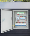 Durable Outdoor Electrical Box Lockable Enclosure, IP55 Waterproof NEMA Steel Case open showing interior wiring and components