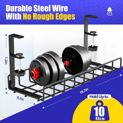 Under Desk Cable Management Tray 2 Pack With Clamp No Drill No Screws Easy Install Cable Organizer for office and home
