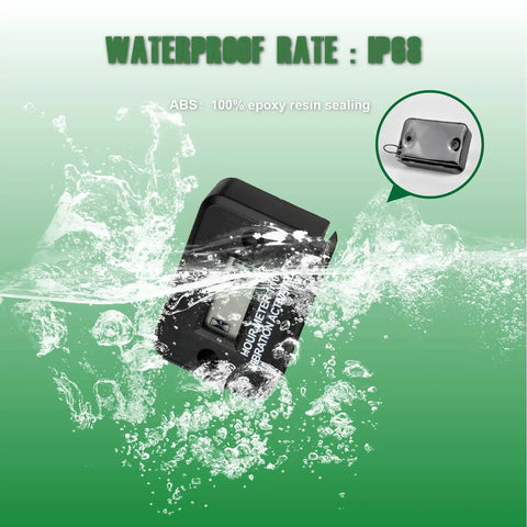 Vibration Hour Meter With IP68 Waterproof Case, Wireless Operation And Maintenance Reminder For Gas And Diesel Engines, Tracks Total Hours With Easy Install LCD Readout, Built For Harsh Environments, black ABS case