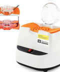 Pro Grade Optical Frame Warmer Equipped With Ceramic Hot Air System For Eyewear Frames with orange pads and control switch.