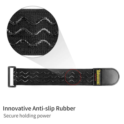 Elastic Cinch Straps With Anti Slip Strips 12 Inch Long 2 Inch Wide Eight Pack close-up of rubber strip detail