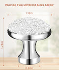 4 Pack Bling Cabinet Knobs Round Crystal 30mm White With Screw ABS Material Sparkling Decoration Drawer Pulls