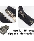 Size Five Metal Zipper Latch Slider Retainer Insertion Pin With Bottom Stopper For Metal Zippers Repair DIY