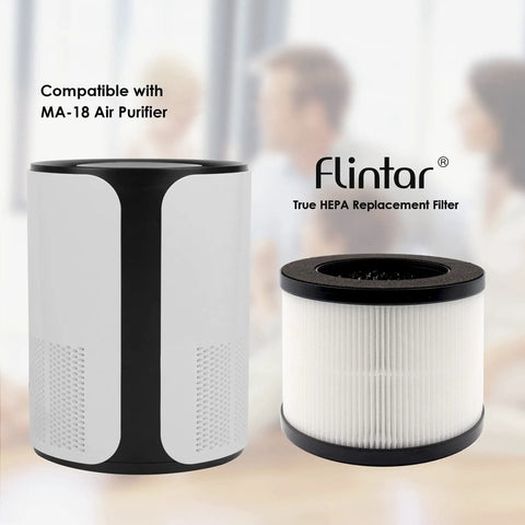 Replacement Filter Set for MA18 Air Purifier 3 Stage Pre Filter and Activated Carbon Main Filter Two Pack on table