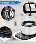 Details of Two Pack HEPA Filters And Four Pack Foam And Felt Replacement Filters Kit For Vertex Pro Lightweight Cordless Stick Vacuum IZ662H IZ682H