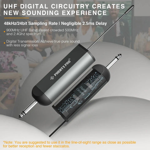 Digital Wireless Karaoke Microphone System With Mini Receiver And Bodypack Transmitter, close-up of digital circuitry design