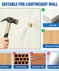 100 Piece Self Drilling Drywall Anchors And Screws Kit With Metal Expansion Bolts Quenched For Heavy Duty Holds And Quick Install In Drywall Gypsum Board Hollow Brick And Lightweight Brick DIY Friendly, suitable for lightweight wall