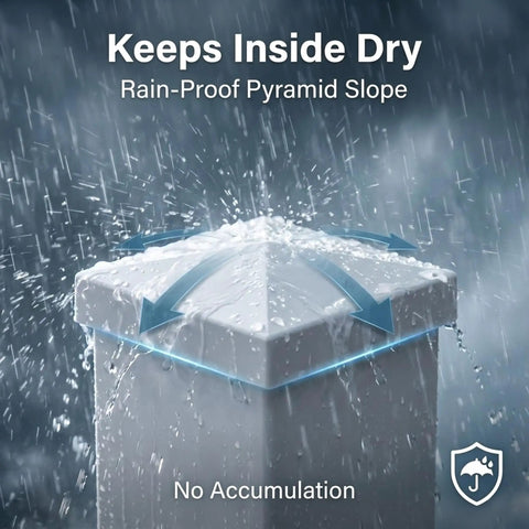 Snug As A Bug 4X4 Vinyl Fence Post Caps Set Of Six White design rain-proof pyramid slope protecting post from moisture.
