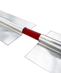 American Made Aluminum U Channel Heat Transfer Plates for Half Inch PEX Radiant Heating System in use with red PEX pipe