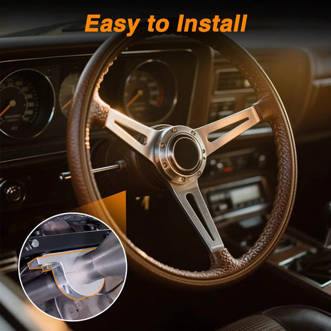 KPALAG 2-inch universal steering column underdash mount, aluminum alloy; front view with inset clamp detail