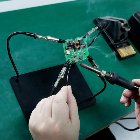 Helping Hands Soldering Station Kit With Four Flexible Arms And Gooseneck For No Fuss Precise Electronic Repair Soldering