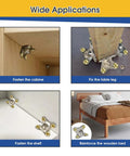 12 Pack Beefy Butterfly Corner Braces Set Detachable L Bracket Right Angle Support for cabinets, tables, shelves, and beds