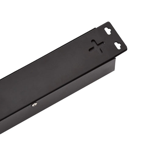Beefy Metal Surge Protector Power Strip With Mounting Brackets, 9 Outlets, 600 Joule Surge Protection, black metal housing