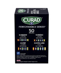 Box of 50 Extreme Hold Antibacterial Bandages For Fingers And Knuckles, Flexible Fabric Strips, No Fuss Variety Pack