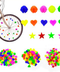 210 Pcs Bike Wheel Spokes Beads Set For Kids - Colorful Plastic Clip Beads In Star, Heart, Ball Shapes, Bicycle Spoke Decorations