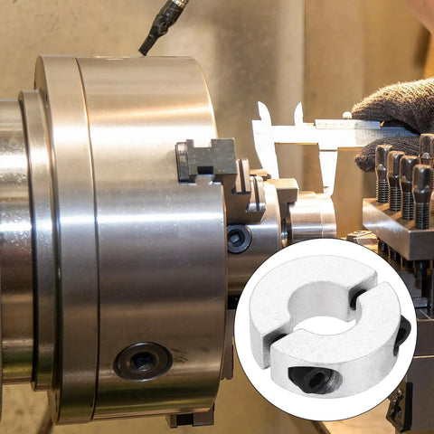 Aluminum Shaft Collar 16mm Bore Double Split Clamp Collars With M5 Set Screws For Industrial Automation And Conveyor Belt Systems Pack Of Six on machine shaft