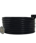 Coiled Beefy 25 Foot NEMA 5 20P To 5 20R Extension Cord For 20 Amp 125 Volt Loads with twist lock plug, black.