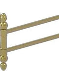 Prestige Skyline Collection 2 Swing Arm Towel Rail Satin Brass Wall Mounted, Space Saving Bathroom Accessory With Concealed Mounting, Pivoting Arms