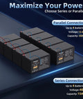 Parallel and series connection of Portable 12V 15Ah LiFePO4 Battery With Charger For Trolling Motors, Solar And Wind Power