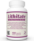Lithium Aspartate 10mg Supplement For Brain Fuel And Cognitive Function As You Age, 100 Count NSF Certified bottle front view