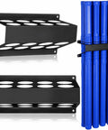 Ultimate 9 Piece Welding Rod Storage Set With 8 Slot Holder And Eight 40 Inch Tungsten Electrode Tubes shown in blue holder.
