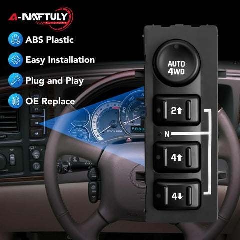 4X4 Transfer Case Switch Replacement For Trucks And SUVs Plug And Play 2003 2007 Fits Avalanche 1500 2500 Silverado 1500 2500 HD Classic 1500 HD Classic 2003 2004 2005 2006 2007, ABS plastic
