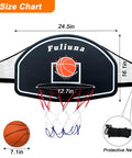 Trampoline Basketball Hoop With Net, Easy Install Backyard Hoop For 25mm Straight Or Curved Poles, Includes Mini Ball And Pump