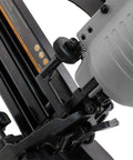 Close-up of Smooth Operator Pneumatic 4 In 1 18 Gauge Mini Flooring Nailer And Stapler showing detailed mechanism and adjustment features.