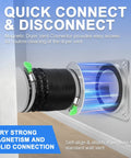 Heavy Duty Magnetic Dryer Vent Connector Kit with Airtight Seal and Quick Connect Hose showing magnetic alignment system