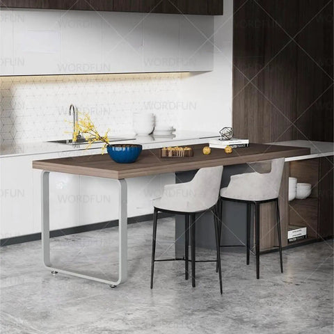 Premium Heavy Duty Metal Table Legs, 28 Inch Industrial Bench Legs Featuring Non Scratch Rubber Foot Pads, Beefy Cold Rolled Steel Desk Replacement Feet For Diy Dining And Home Bar Projects in modern kitchen setting.