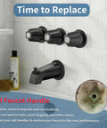 Matte Black Tub And Shower Trim Kit With Diverter Spout, 3-Piece Shower Knob Replacement, Solid Metal Bathtub Faucet in bathroom