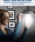 Person installing Go To Ultra Bright 300W Equivalent LED Bulbs With 4060 Lumens Daylight 5000K, 33W Energy Saving, E26 base, indoor