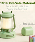 Kids Lantern With 4 Color Dimmable Lights And USB C Charging, kid-friendly green lantern with durable ABS material.