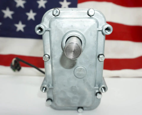 RV Slide Out Motor Long Drive Shaft Replacement For Power Gear Slide Out Motor MX2 382134 front view with metal shaft