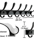 Wall Mounted Coat Rack With Six Heavy Duty Hooks Stainless Steel Metal Hanger Sturdy Coat Rack For Coats Jackets Hats Bags