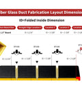 Fiber glass duct fabrication layout dimensions for 1.5 Inch Duct Board Cut Off Tool For Straight And End Cuts In Ductwork