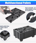 Heavy Duty Plastic Pallet Set 23.6x15.8x3.9 Inch Stackable Interlocking Storage Platform displayed with interlocking feature