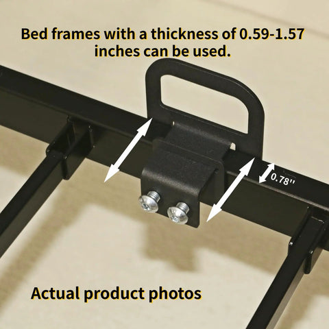Close-up of Heavy Duty Anti Slide Mattress Brackets Set Of 6 Adjustable Steel Bed Frame Stops for 0.59-1.57 inch frames.