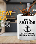 Morning Brew Ready My Boat Is Coffee Mug 11oz White Ceramic For Boaters Sailors And Lake Lovers Funny Gift With Anchor Design