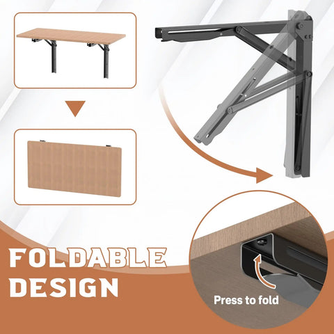 18 Inch Heavy Duty Wall Shelf Brackets Built Tough Rock Solid Collapsible Bracket Kit Supports 550 Lbs Foldable design shown in action.