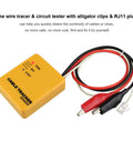 Wire Tracer And Circuit Tester With Tone Generator And Probe Kit for Quick Cable Locating, includes alligator clips and RJ11 plug.