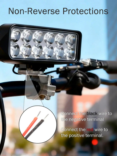 High Brightness 1200 Lumen LED Headlight For 12V To 80V Electric Bikes Tricycles And Motorcycles Waterproof Front Light For Ride Safe Night Rides And Easy Tricycle Conversion Lamp