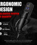 Titan Tattoo Machine For Pros With 2400mAh Dual Battery, Coreless Motor And Color Display in hand showing ergonomic design
