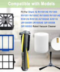 Robot Vacuum Accessories Kit For IQ Series Compatible With RV1001AE EZ AV911S AV1010AE RV1000 RV1001 AV970 AV993 AV1002AE with various components displayed.